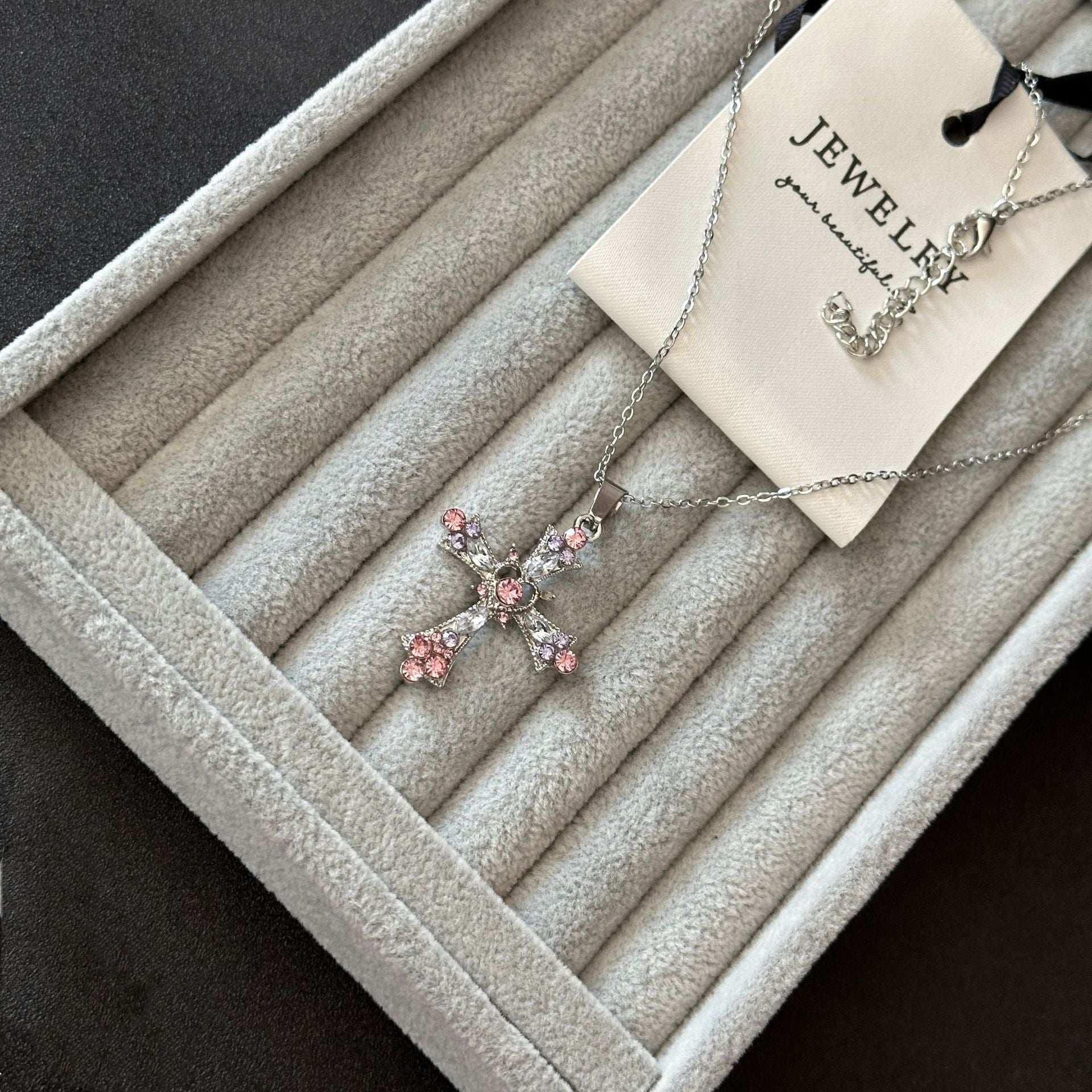 Wholesale Cross necklace heavy gothic style y2k clavicle chain